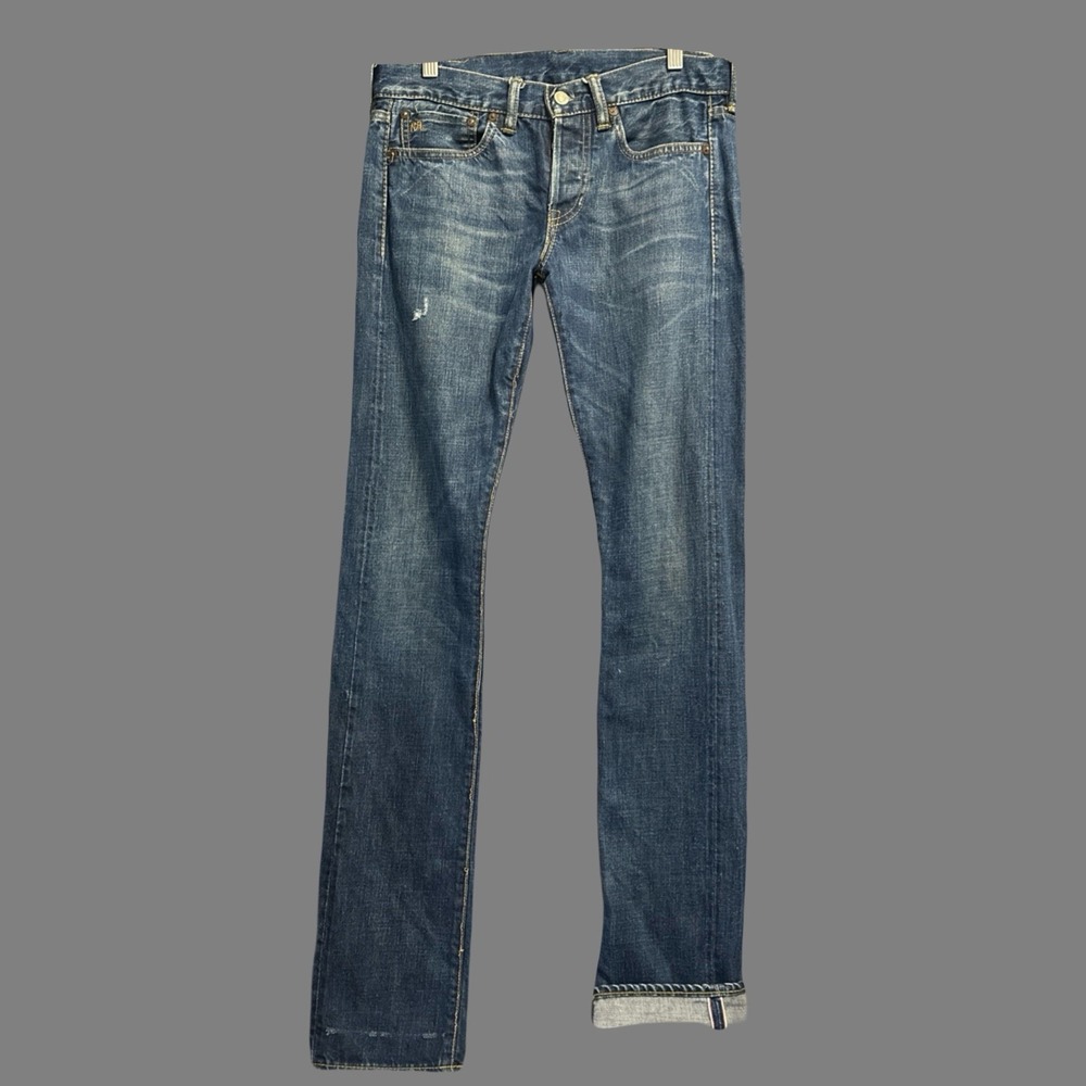 RRL Ralph Lauren Double RL Jeans Japanese Selvedge Denim Straight Slim Men 27x34